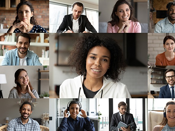 People from different ethnic backgrounds on Zoom call, representing diversity in the workplace